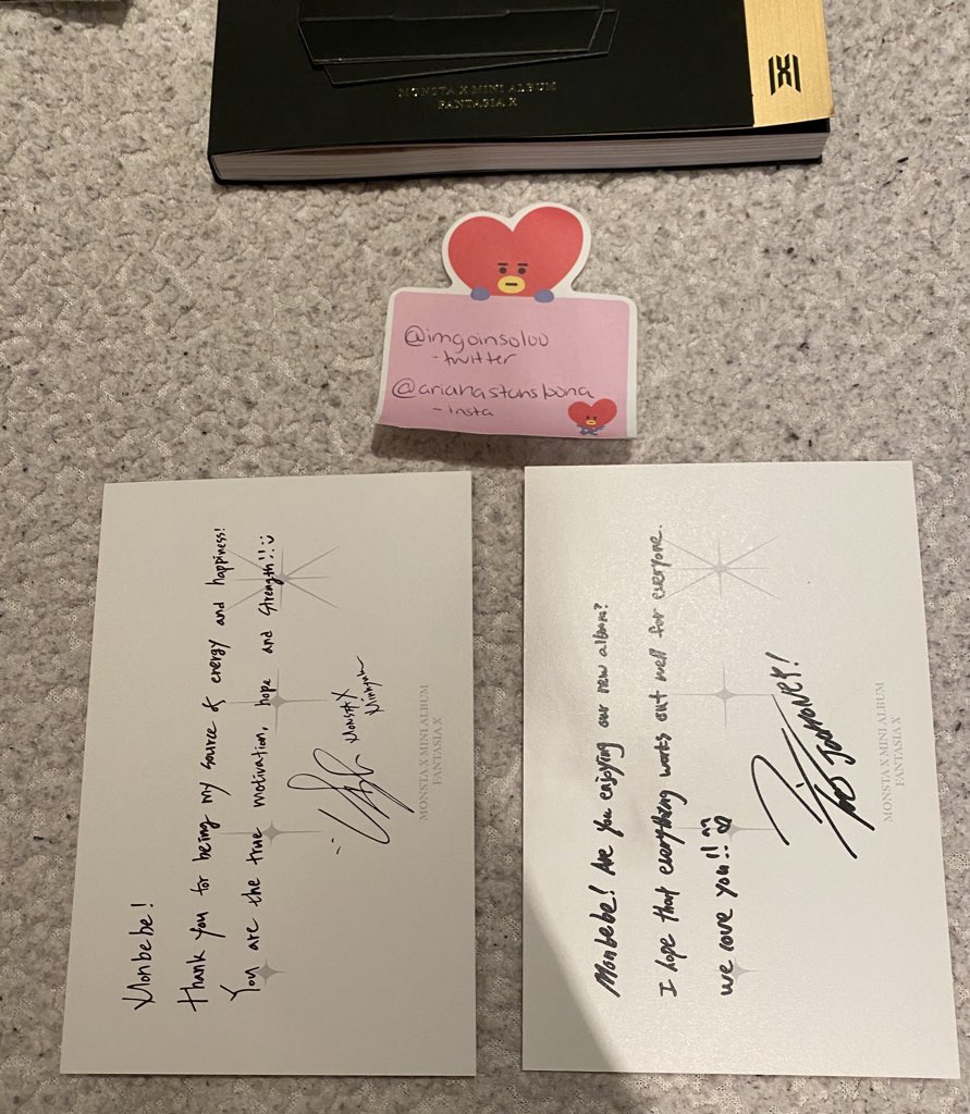 WTT Monsta X Fantasia 
Have: Minhyuk &amp; Jooheon message postcard 
Want: Shownu, I.M, or Kihyun message card 
Location: USA 
WW: yes
#wttmonstax #monstaxtrade 
<a href="/TradesKpop/">Kpop Trade</a> <a href="/tradkpop/">kpop trades :)</a> <a href="/monbebeUStrade/">MONSTA X US TRADING</a>