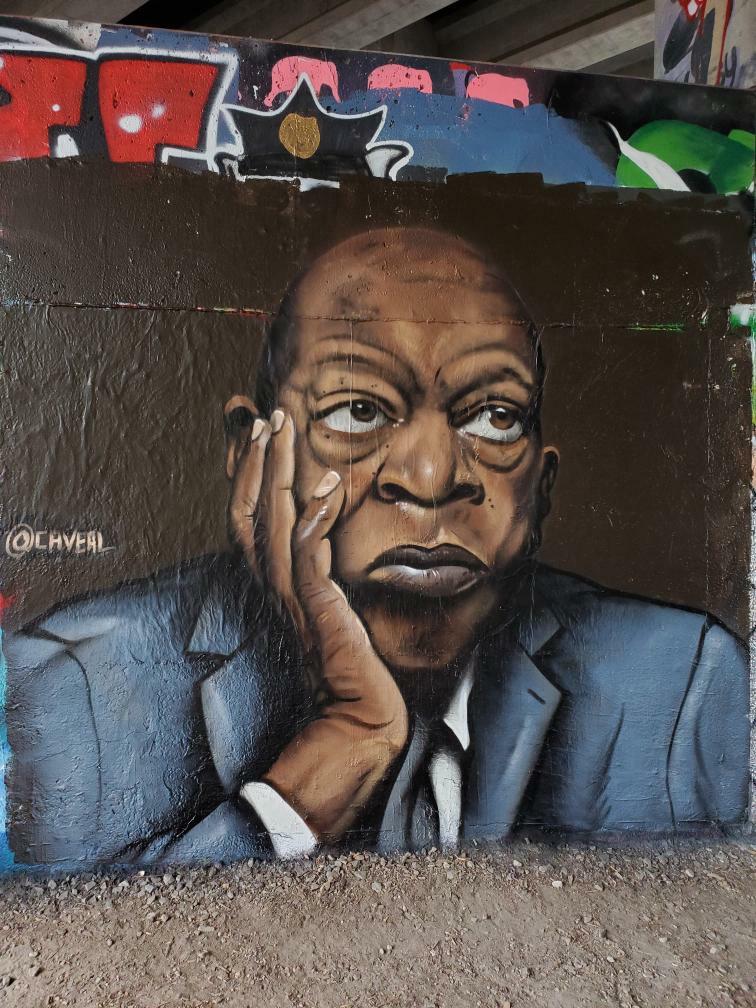 NEW MURAL: Atlanta based artist Chris Veal memorializes John Lewis with a mural on the #ATL Beltline. I'll never stop being impressed by the creatives in this city and appreciate the ones who use their ability to honor greatness #RIPJohnLewis #GoodTrouble <a href="/FOX5Atlanta/">FOX 5 Atlanta</a> (📸 CAVEAL)