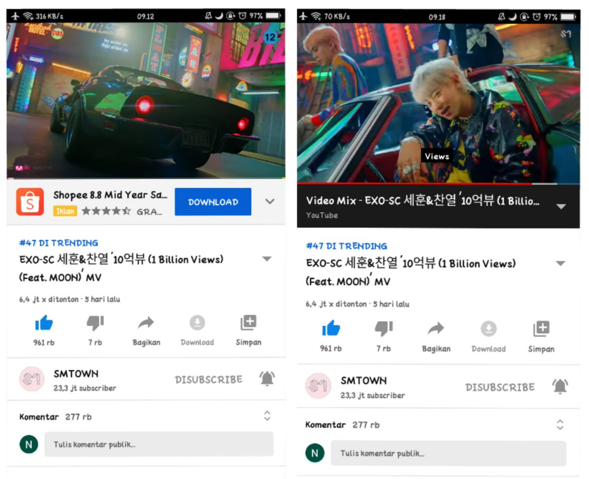 novacitrasari1's tweet photo. @bobaekhyune @KJMBunnyPrince Bismillah... 
Wish me luck🙏
#1billioViewsExoSCftMoon 
#여름엔_세훈찬열_10억뷰다_알겠냐
#EXO_SC #inparadisewithexosc #SEHUN #CHANYEOL https://t.co/O27bBu7O2S