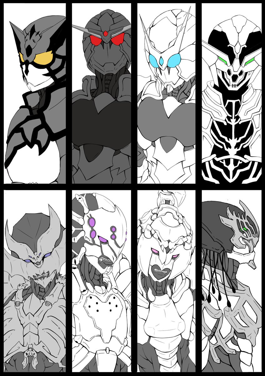 オリジナル仮面ライダー変身前後集合絵。

性癖刺さるキャラいるようでしたらご一報ください(n回目)

#オリジナル仮面ライダー
#オリジナル怪人 
