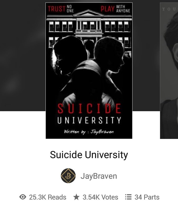 JayBraven's tweet photo. HAPPY 1.02K FOLLOWERS AND 25.3K READS IN SUICIDE UNIVERSITY!!!!!

HAPPY 1 MONTH RIN SA BOOK NG SU!!!!

Salamat sa mga nagsusuporta sa akin at masaya akong malaman na nag-eenjoy kayo sa SU. 

Salamat sa lahat Bravens! ❤

#Wattpad #wattpadislove #Authors #WattpadUndiscoveredGems https://t.co/EoC5lrZEBD