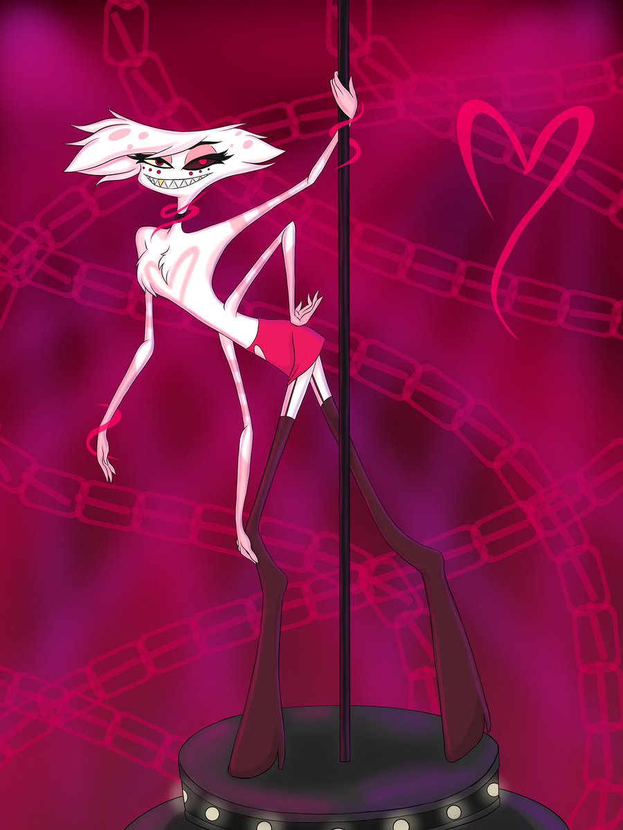 stridedandy's tweet photo. Working on backgrounds still but hey, I’m happy with what I’ve accomplished. #HazbinHotelFanart #HazbinHotelAngelDust #AngelDust #hazbinhotel #ADDICTMV https://t.co/BIwcI9njxh