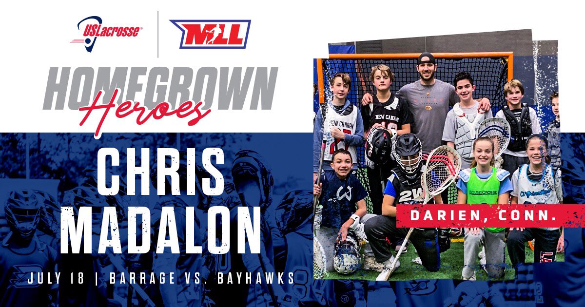 Proud to honor Chris Madalon, Mark Andrejack &amp; Bradley Voigt as the Homegrown Heroes of today’s games.

They continue to give back to their communities by helping to develop young lacrosse players.

Support US Lacrosse &amp; <a href="/MLL_Lacrosse/">Major League Lacrosse🥍</a> in growing the game: uslax.in/394xhU3