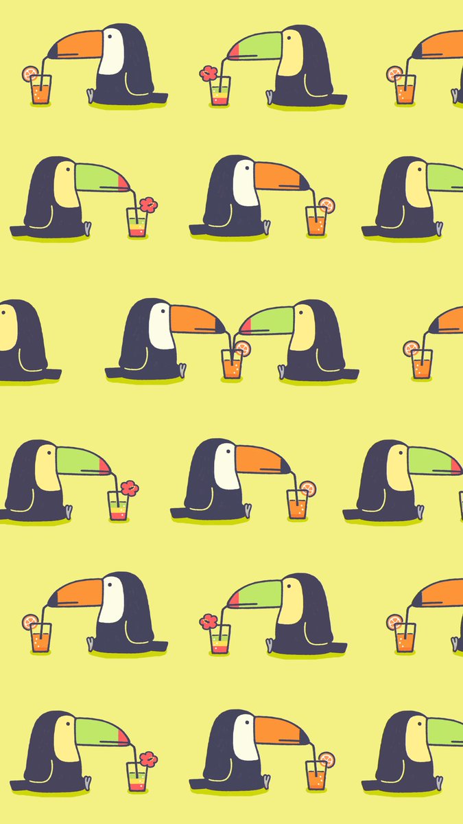 penguin no humans yellow background simple background drinking straw bird flower  illustration images