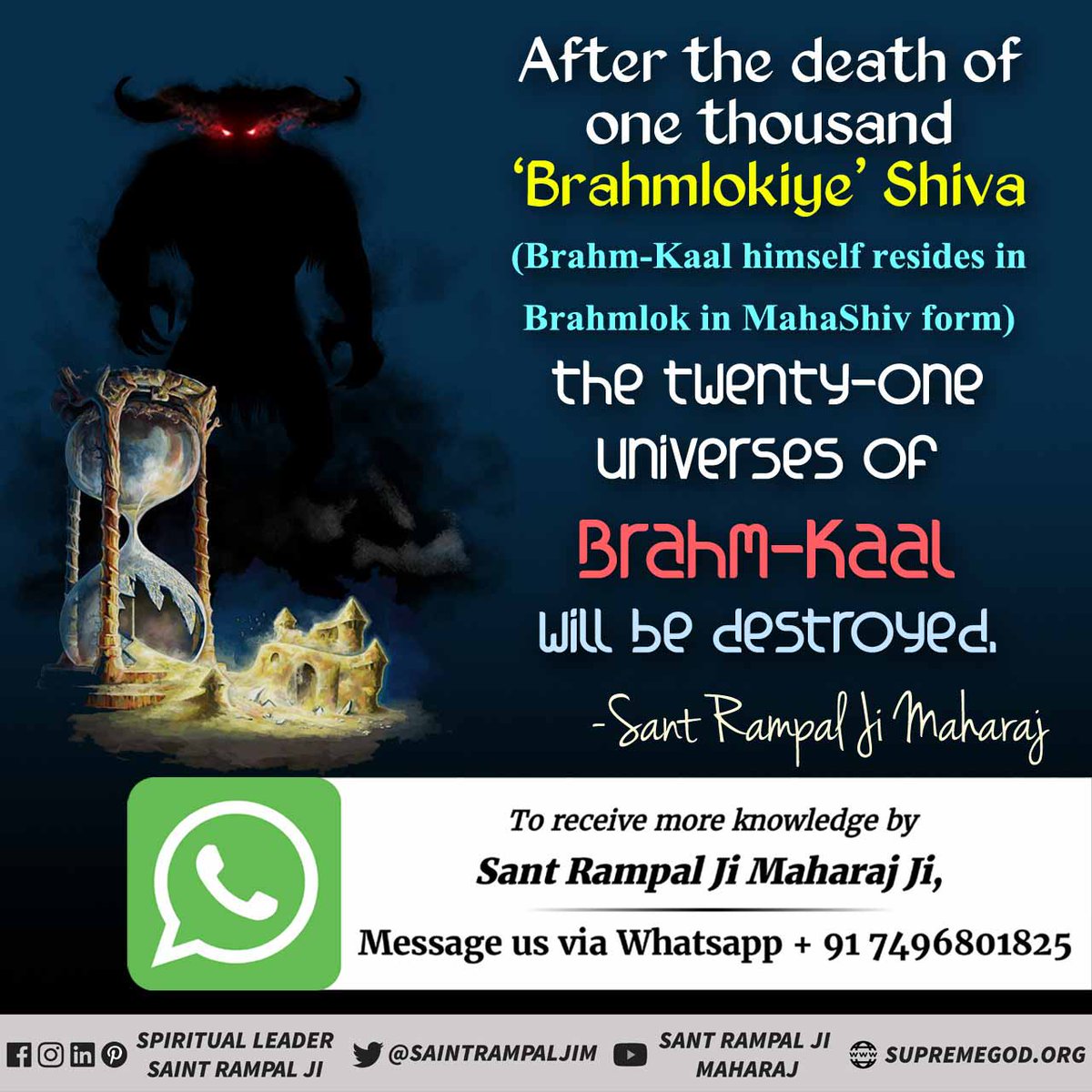 #MustKnow_RealAgeOfGods
Age of vishnu is seven Times Than of Brahma 72000000 × 7 = 504000000 (Fifty crore forty Lakhs) Chaturyuga.

- Saint Rampal Ji Maharaj
Must Watch Sadhana TV 07:30PM (IST).