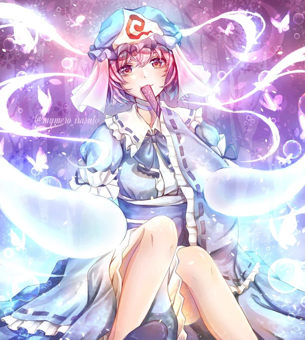 前に描いた幽々子様手直ししました! 