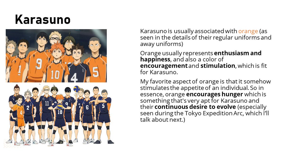 Let's do Karasuno next! Orange and Black as their colors.