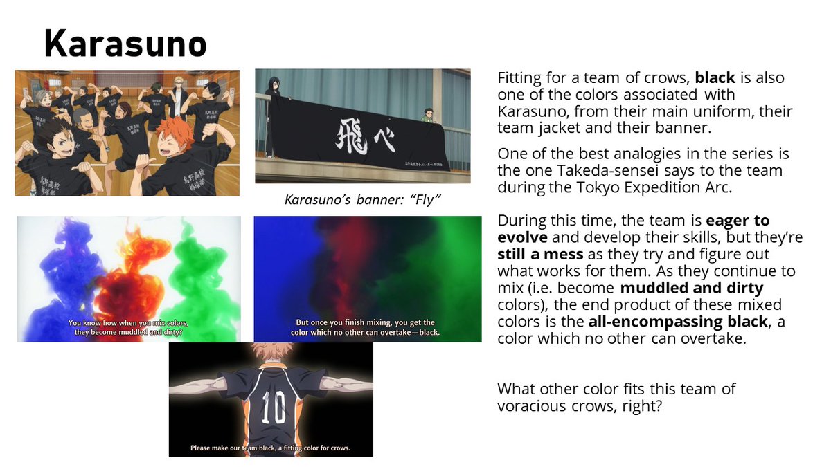 Let's do Karasuno next! Orange and Black as their colors.