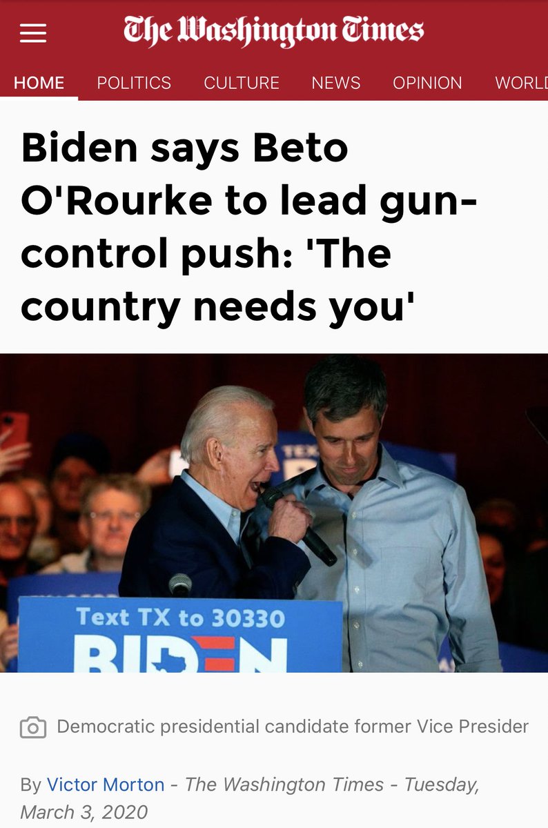 Now would also be a good time to recall just how impressed Joe Biden was with Beto’s gun-grabbing pledge. So impressed thar Biden scrambled to put O’Rourke in charge of gun control “reform” should be (Biden) be ekected.