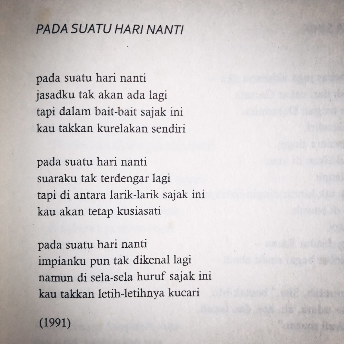 Selamat jalan, Eyang Sapardi Djoko Damono. Jasamu abadi, seiring karya sastramu yang meninggalkan pengaruh besar untuk generasi setelahmu. Patah hati terdalam dari kami