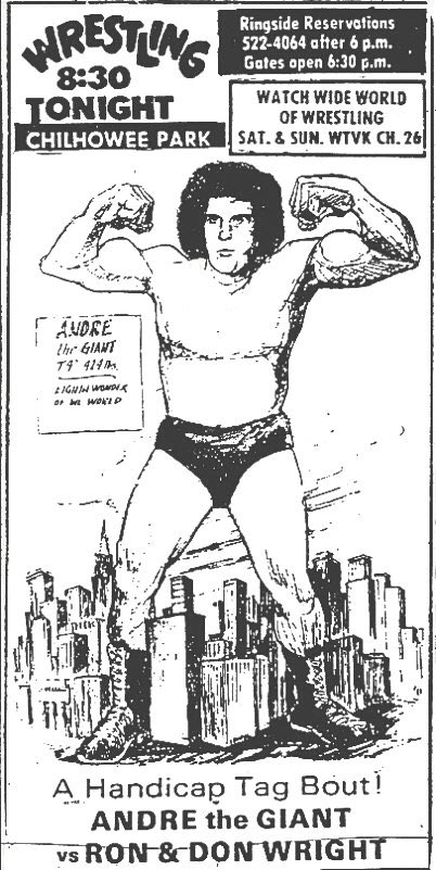 Also a 1974 newspaper ad for Andre the Giant. 
