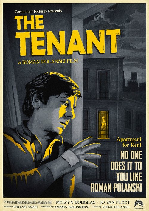 178. THE TENANT (1976) -- Film yang disutradarai oleh Roman Polanski, yang screenplay nya ditulis oleh Roman Polanski, dan yang pemeran utamanya adalah juga Roman Polanski.