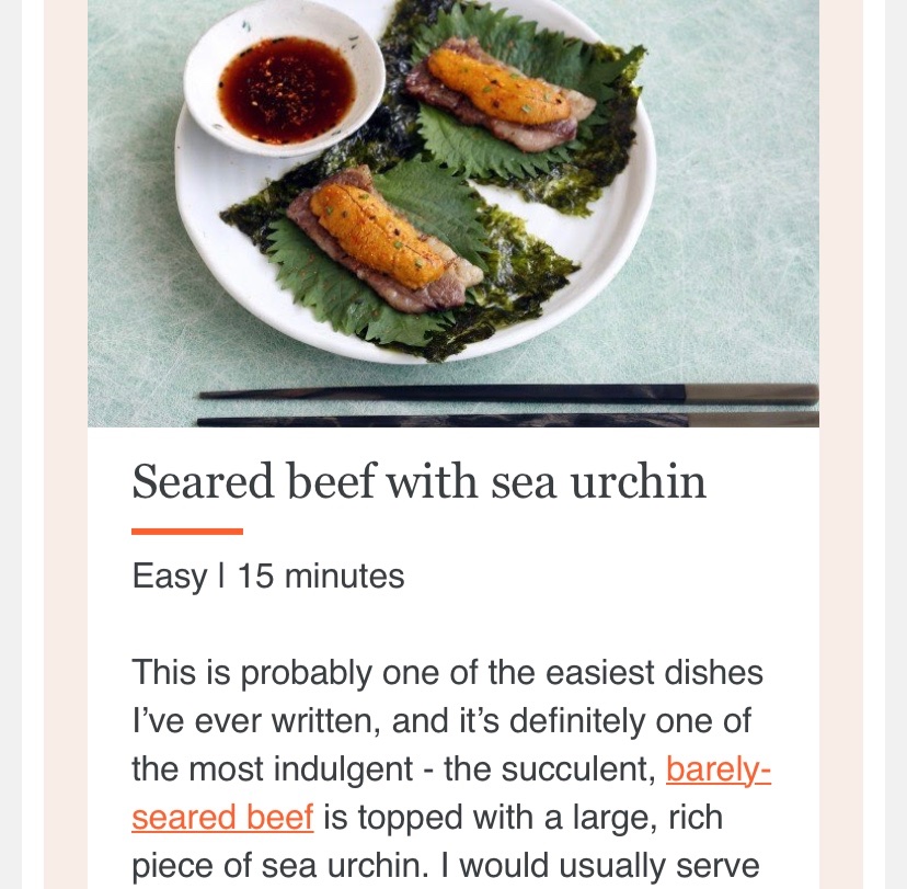 susanjungfood's tweet photo. This week’s #scmpcooking newsletter takes us to #japan. #recipes for #tencha #kakiage with #greentea, #gyoza and #searedbeef with #uni because i ❤️#seaurchin. https://t.co/RqPUuDgFAM #japanesefood #ilovejapanesefood https://t.co/qNRPqbQf6u