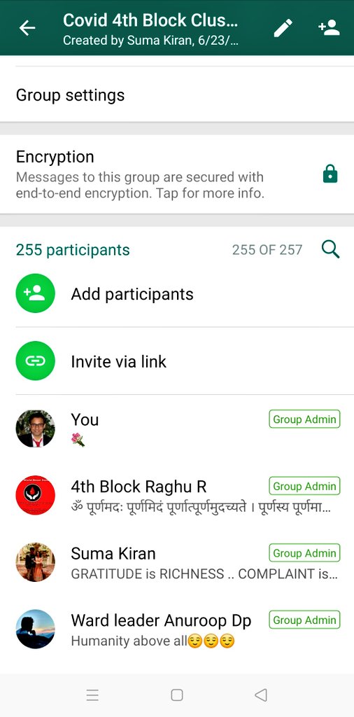 After a week, when all are added, we close the group Admins only posting, the reason 1 block we break into 4-5 clusters is because WhatsApp can add only 256 numbers, and majority individuals are not in Telegram or other IM App.