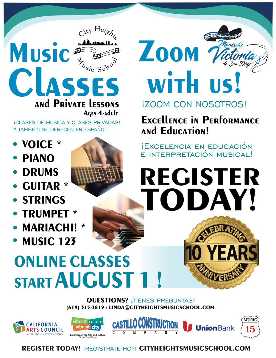 Have you heard the news? We’ce opened registration for a 2nd Online Summer Session! We have many class options for a variety of instruments, levels, ages, &amp; even some classes in Spanish 🎼 Classes begin 8/1 over Zoom (take class anywhere!) so click the link in bio to register ✅