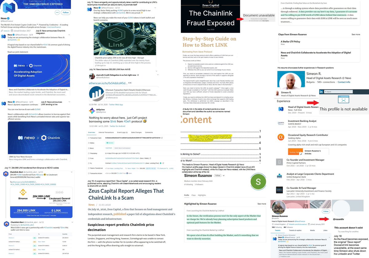 Well some anons went digging and found "Simeon Rusanov" Head of Digital Assets Research at  @NexoFinance Timeline of events complied below by anons on bizOnce discovered, Simeon deleted his twitter, linkedin, and mysteriously at the same time the original report was taken down
