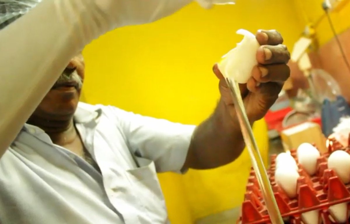 முட்டை, முந்திரி மற்றும் சர்க்கரை.தரமான நாட்டுக்கோழி முட்டையை உடைத்து, லாவகமாக வெள்ளை கருவை மற்றும் பிரித்து எடுத்து வைத்து கொள்கிறார்கள். அந்த வெள்ளை கருவை ப்ளெண்டரில் போட்டு நன்றாக அடிக்க, நுரை போன்று வரும்வேளையில் அதனுடன் சர்க்கரை மற்றும் (12/n)