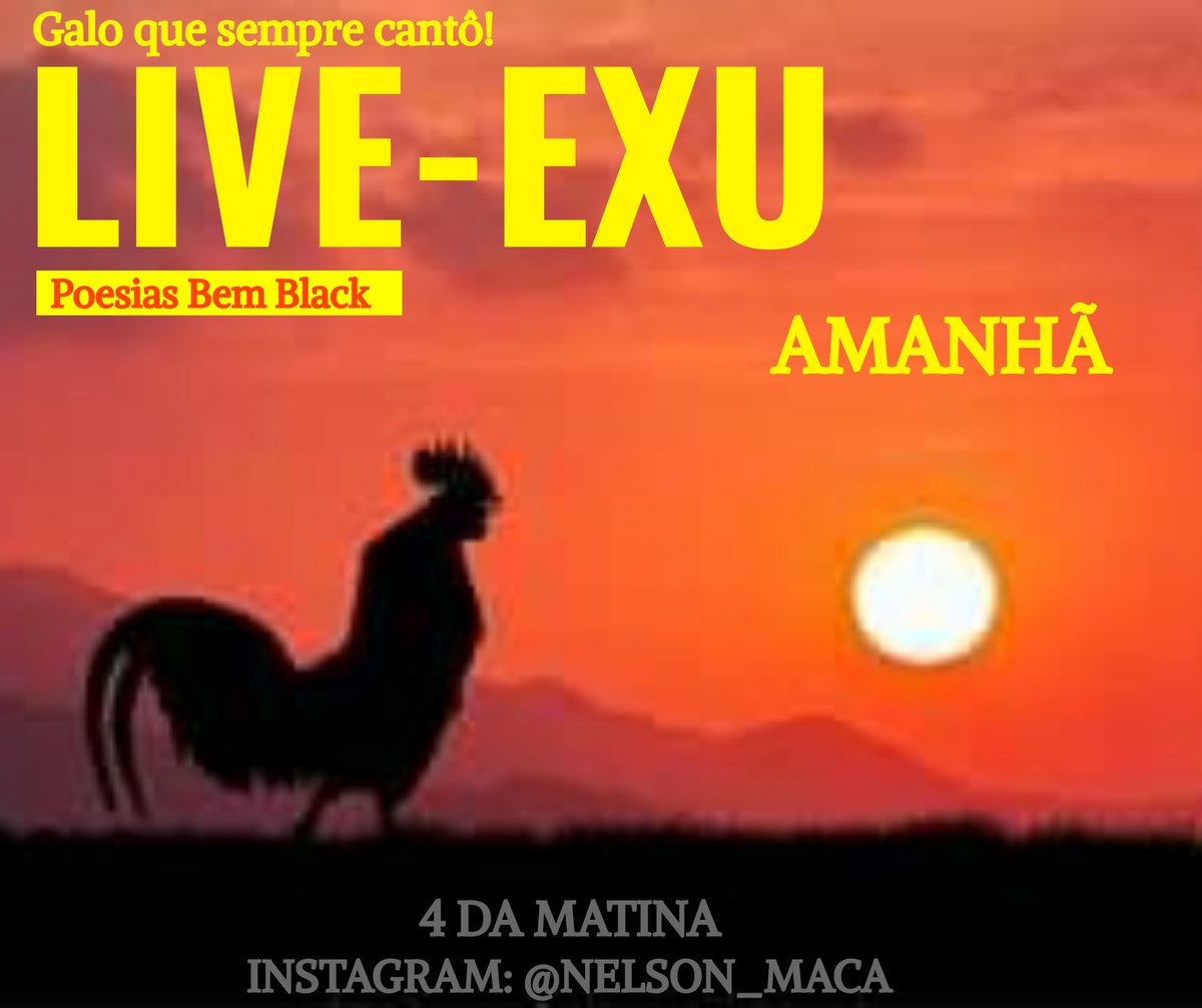 Nelsonmaca's tweet photo. Amanhã, segunda-feira, 20.07.2020, é dia de Live Exu - Poesias Bem Black. Às 4h da madrugada, no Instagram @nelson_maca https://t.co/JMIHYZR4Za