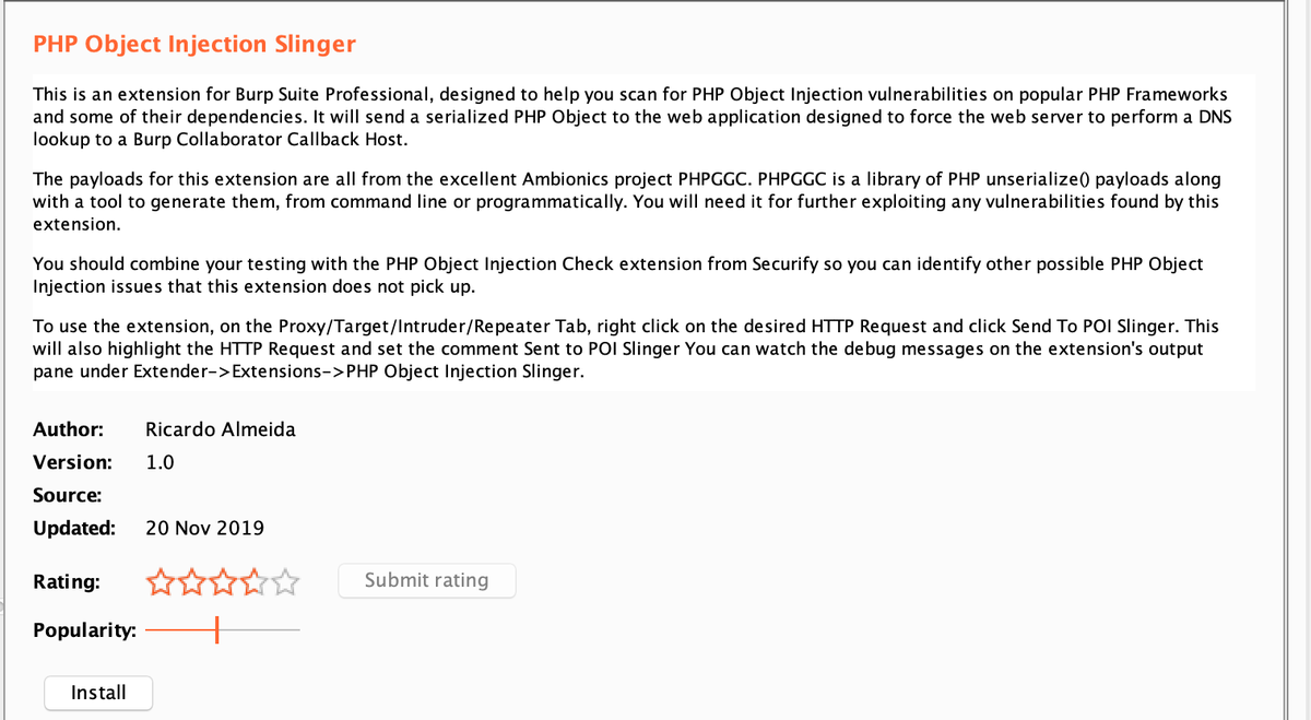 backuppen's tweet image. “PHP Object Injection” BurpSuite eklentisi ile PHP nesnee enjeksiyonu zafiyetlerini tespit edebilirsiniz.

#php #objectinjection #pentesting