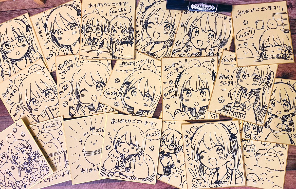 Amazon特典のミニ色紙、ラスト265枚できました。何が届くかお楽しみに