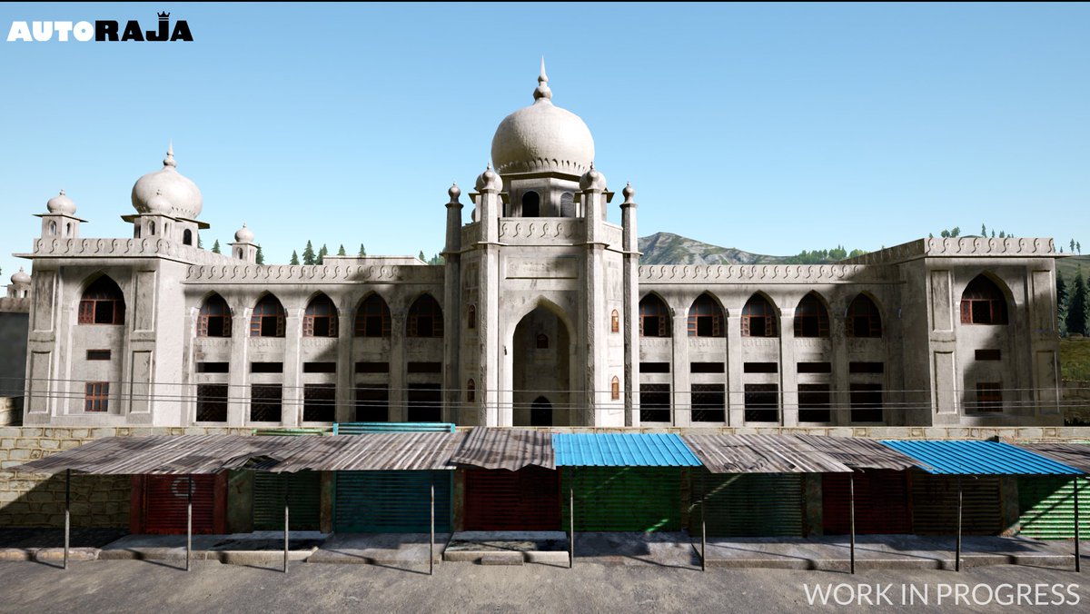 AutoRajaGame's tweet photo. Nizamia General Hospital was built in 1345 Hijri which is gregorian 1926 by the last Nizam of Hyderabad - HEH Mir Osman Ali Khan. This hospital area is going to be a well know spot for " AutoRaja " players .Textured using @substance3d , Rendered in @unrealengine #autoraja https://t.co/TpG3qiUrBV