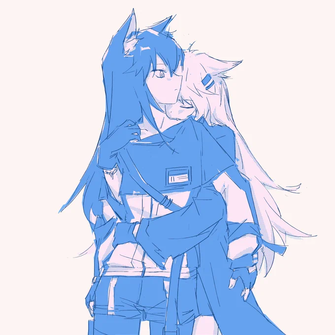 #アークナイツ_ファンアート
#アークナイツ 
#テキサス  
#ラップランド 
#Arknights 
#双狼组
#明日方舟 