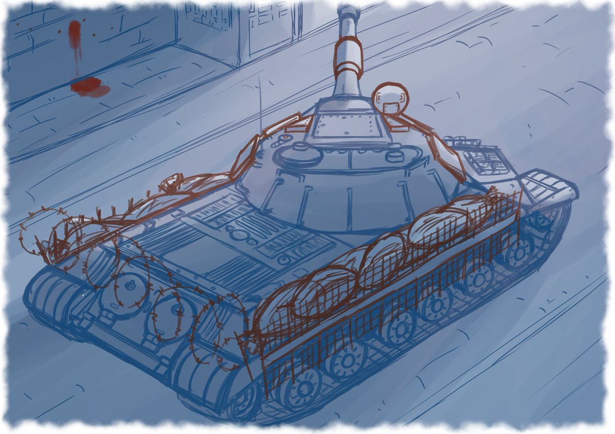 Vizelius's tweet photo. Sketch IS-3 
Counterweight to the previous sketch with Tiger H

#military #sketch #is_3 #art https://t.co/dkAoZcf4ED