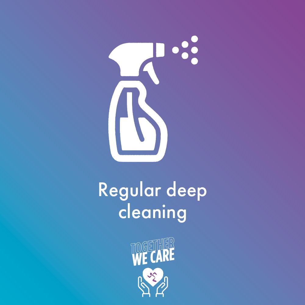 The team will be regularly cleaning in club once we reopen.
We also ask that members clean equipment after using with the wipe pods or cleaning materials provided.
Let’s stay safe and healthy.💜