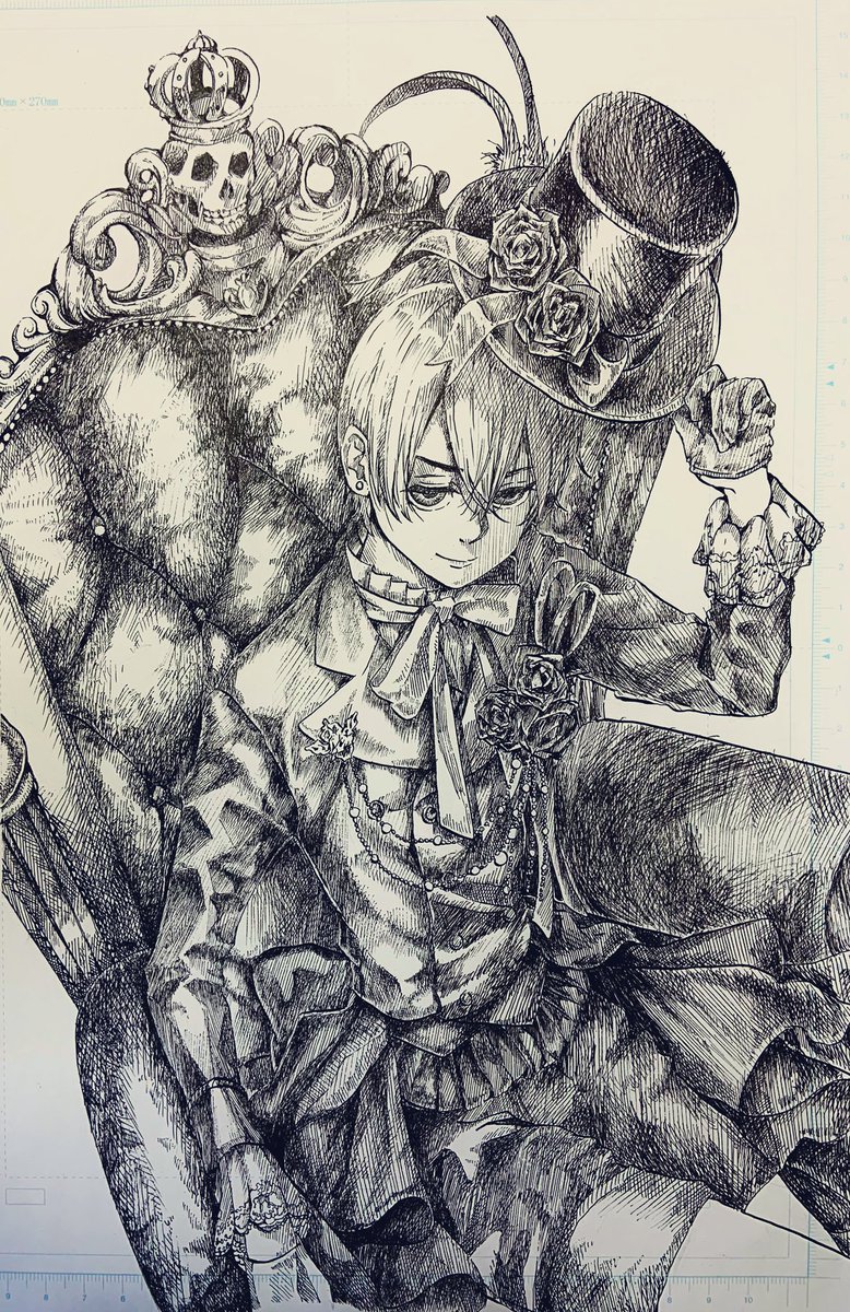 黒執事『シエル』(兄) 模写完成しました！！！！！ 元絵も置いておき