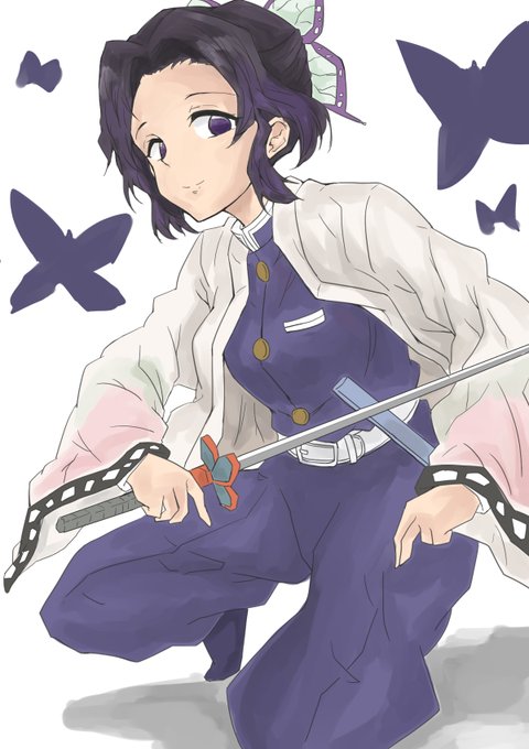 どるじさんがTwitterに投稿した胡蝶しのぶ(鬼滅の刃)のイラスト。