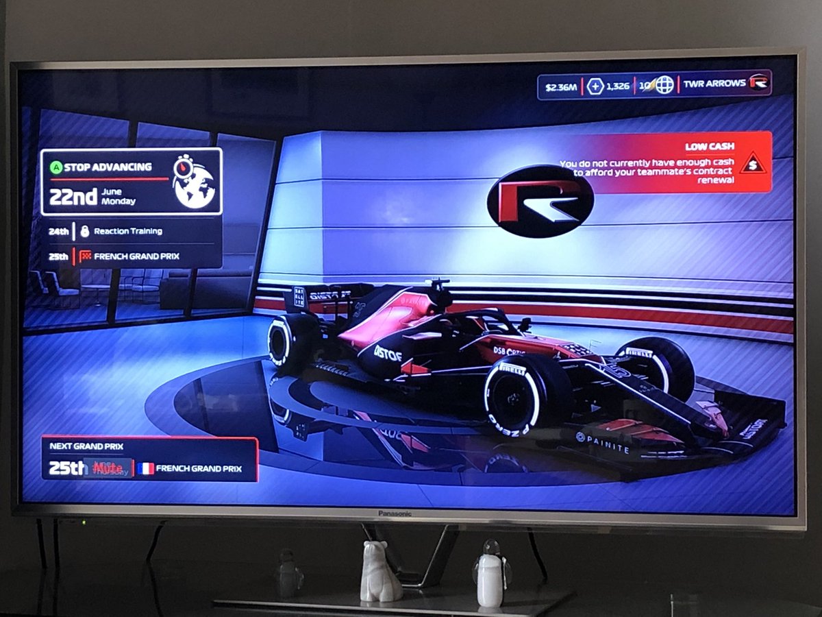 Rico_Rocksteady's tweet photo. @Formula1game I still can’t progress my team as it crashes on the 22nd June before the French GP every time. Xbox version is a joke, tried absolutely everything but nothing works. https://t.co/uUoh545Usj