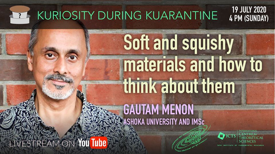 ictstifr's tweet photo. Make sure to wake up from your Sunday afternoon nap on time to catch Dr. Gautam Menon give his Kuriosity during Kuarantine talk this afternoon at 4pm!
The talk will be livestreamed at the link below
https://t.co/pvptf6BRmR
#icts #KdK #KaapiwithKuriosity #outreach https://t.co/Lrr7JRziZX