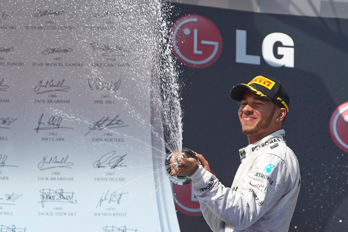 MercedesAMGF1's tweet photo. The start of something special ❤️ Throwback to 2013 and our first win together with @LewisHamilton right here at the Hungaroring! 🏆 https://t.co/ktnkx2K0ph