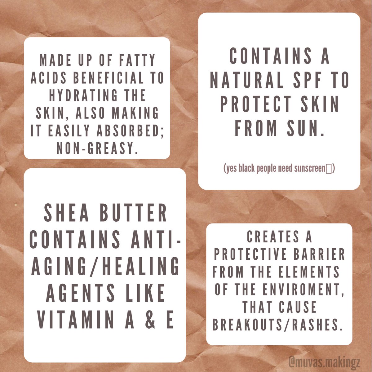 MuvasMakingz's tweet photo. Shea Butter tidbit 🌰 https://t.co/8mD5NJICkG