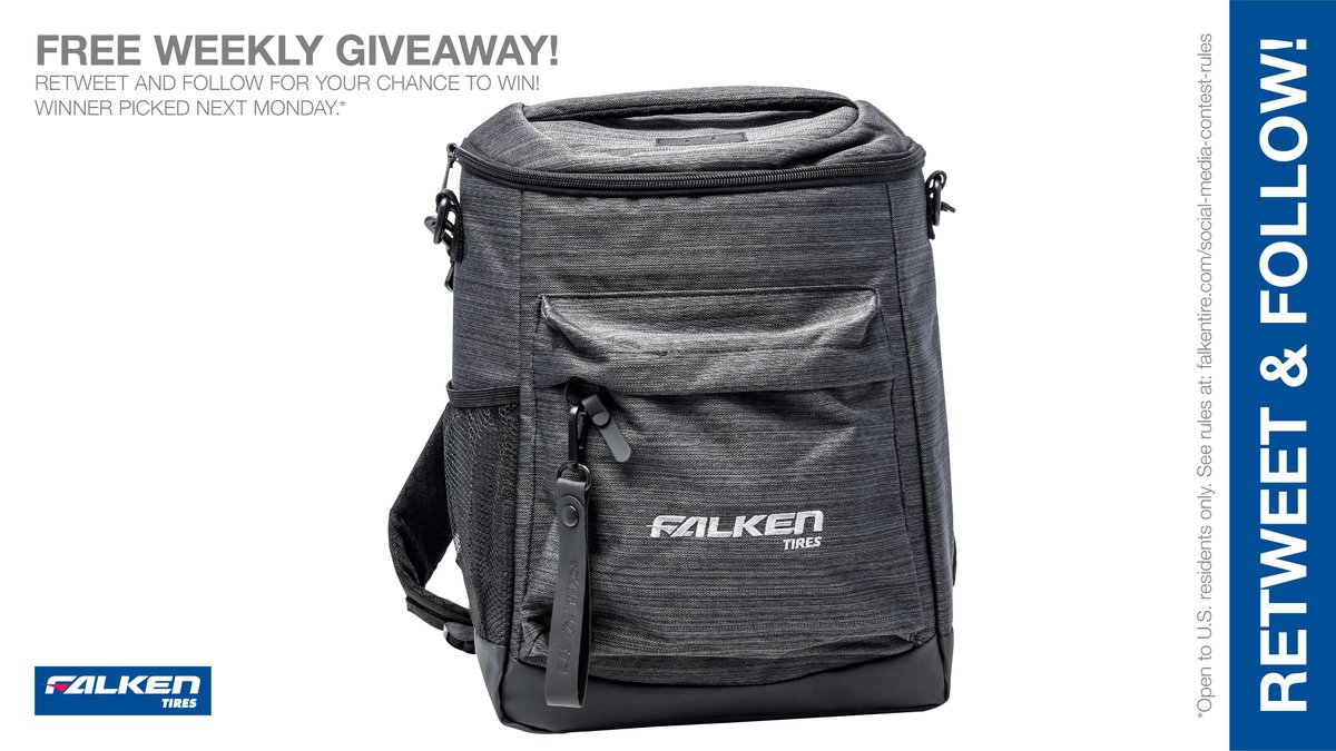 FalkenTire's tweet image. Falken Backpack Cooler weekly #giveaway #contest. RT &amp;amp; follow #FalkenTire to enter to #win this #prize or other #swag! Day7 Rules: bit.ly/2grA0A4