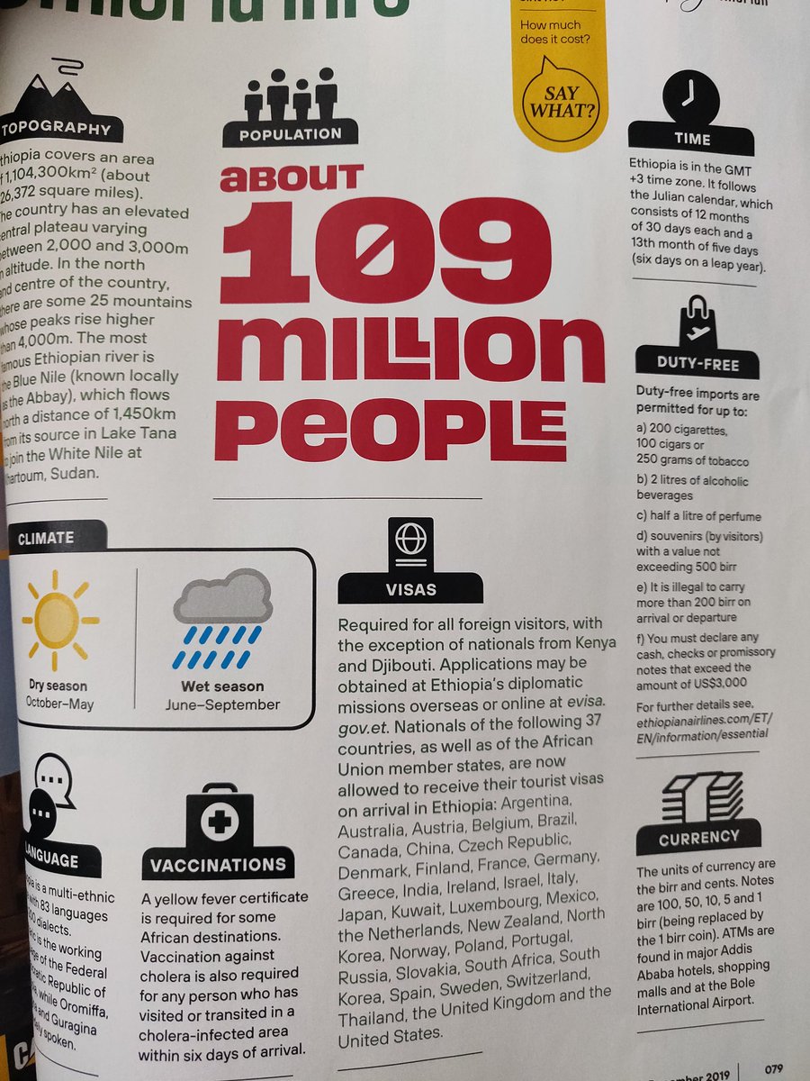 So while on the plane and reading the magazine I learnt that only Kenyan and Djibouti citizens are allowed visa free access to Ethiopia. While this made me feel proud for a moment my Pan African was shaking with this info. Story for another day but  #visafreeafrica