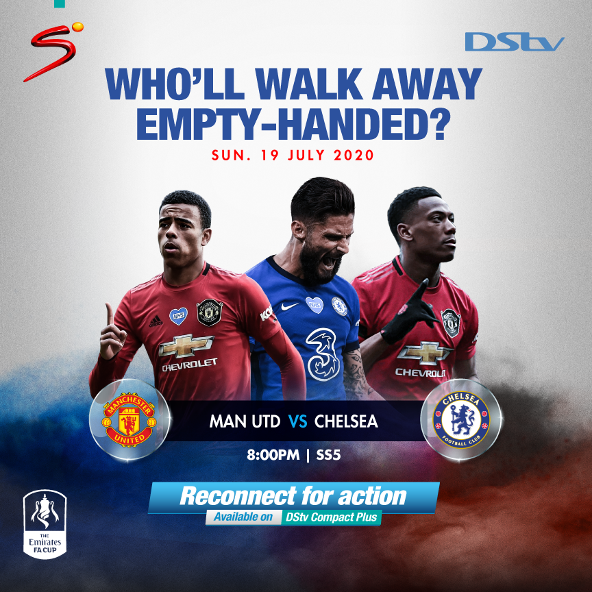 DStvUganda's tweet photo. It's another day of #FACup semi-final action. Which team will face Arsenal in the final?
#MUNCHE #DStvLiveSportsIsBack https://t.co/fEJR9QjFso