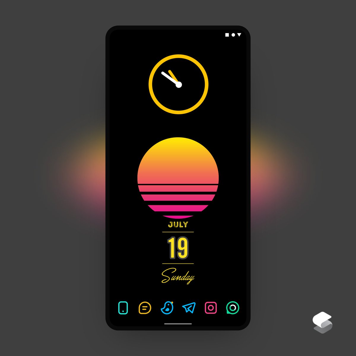 TanishaM_3's tweet photo. Starting my day with a totally different look, this amazing amoled wallpaper.
Analog Clock: #Limeline Icon Pack app @justnewdesigns
Date Widget: #KWGT #GemKWGT @Ahmadansari2233
Wallpaper: Retro Sun from #JoyWalls by Yog @Yogesh_gosavi_
Icon Pack: #BeeLine by @HeyAlphaOne https://t.co/1UMwvf2EPS