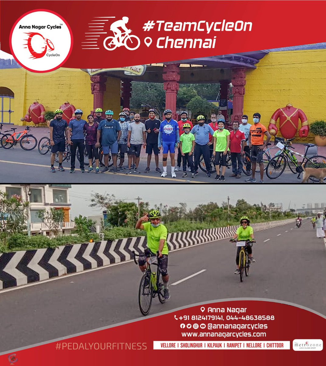 annanagarcycles's tweet photo. Glimpse from the great cycle ride experience with our #MetroZone riders from Thiruvanmiyur to Kovalam organised by #AnnaNagarCycles!
#TeamCycleOn https://t.co/uBxlqLdxuL
