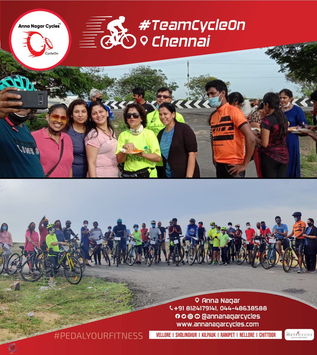 annanagarcycles's tweet photo. Glimpse from the great cycle ride experience with our #MetroZone riders from Thiruvanmiyur to Kovalam organised by #AnnaNagarCycles!
#TeamCycleOn https://t.co/uBxlqLdxuL
