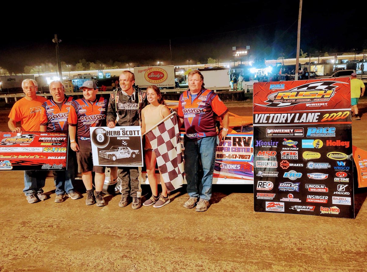 RUSHLM's tweet photo. .@gpaugh03 celebrates his 1st career @paceperformance Touring Series win taking the $2110 Herb Scott Memorial over a stout 41-car field @PAMotorSpeedway https://t.co/uQvA6lIMyw