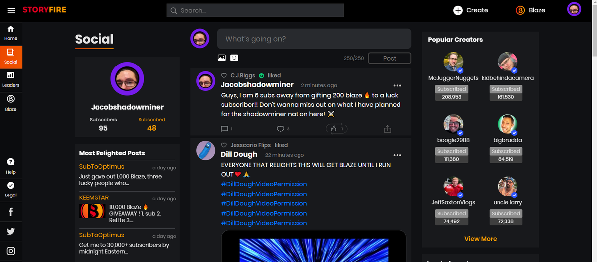 Jacobshadominer's tweet photo. Guys, been doing well ✅ my first week over on the @storyfireapp thanks to @McJuggerNuggets and @brianspitz, and all their hard work 💪 this week has been amazing! But it is only getting started!! 🔥 #Shadowminer #Storyfire #staylit https://t.co/GKxaiWbNsX