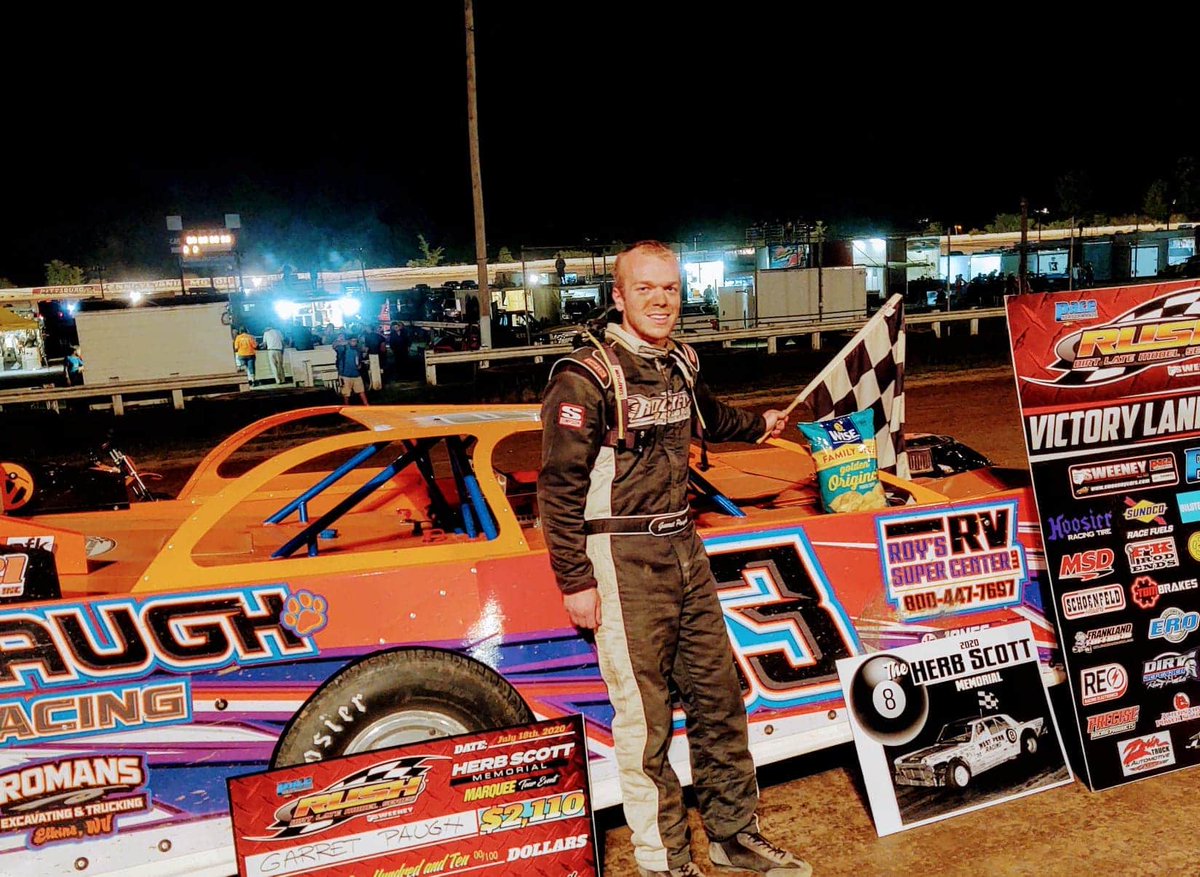 RUSHLM's tweet photo. .@gpaugh03 celebrates his 1st career @paceperformance Touring Series win taking the $2110 Herb Scott Memorial over a stout 41-car field @PAMotorSpeedway https://t.co/uQvA6lIMyw