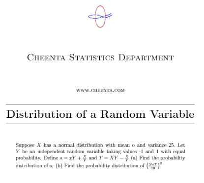 CheentaMath's tweet photo. Try this beautiful problem from ISI MStat PSB 2004 based on the distribution of a random variable and share your solution with us. Check your solution with us: https://t.co/INQLV1UVfN 

 #mstat #statistics #msc #lovestatistics #bsc #statisticsstudent #lovedata #cheentastatistics https://t.co/G9XGq3R7KH