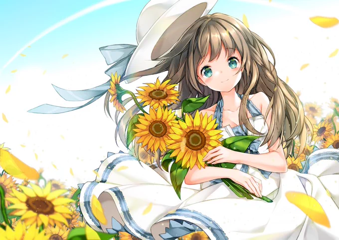 #女の子のイラストだけで興味を持ってくれる方へ届け🌻ひまわりと 