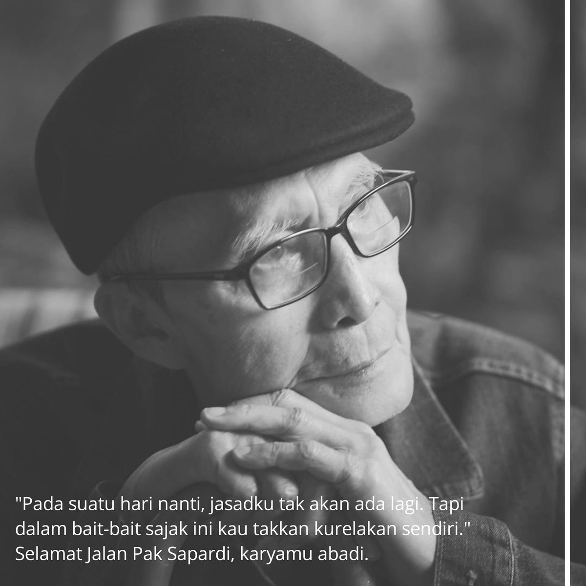 Hari ini masih hujan, Pak.
Lebih deras dari Hujan Bulan Juni. 
Selamat jalan, Bapak Sapardi Djoko Damono 🥀