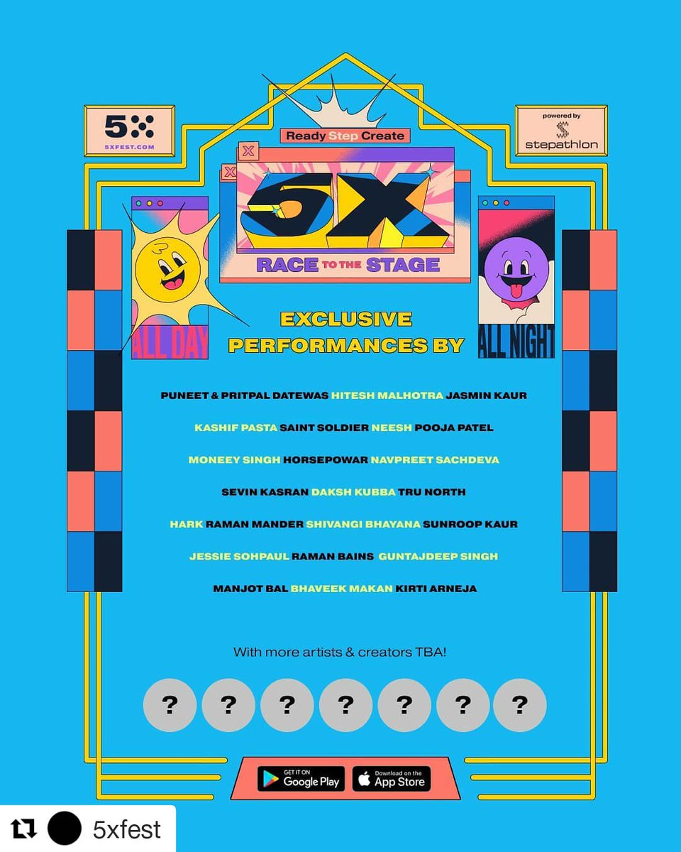 Stepathlon's tweet photo. Exclusive performances on the 5X Fest app are looking🔥 Progress stage to stage and unlock these exclusive performances when the race starts on Aug 28th. Many more artists &amp; creators TBA!

Race to the Stage powered by Stepathlon

@5xfest

#Stepathlon #racetothestage https://t.co/7McmrJZydg