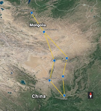 Mongolian archaeologists' discovery of "Dragon City" is last piece of the puzzle of a road (s) connecting the seat of Xiongnu empire on Mongolian steppe & the capital of Han dyn in Central China, a route no less significant than the Silk Road. Here're some recent finds along it: