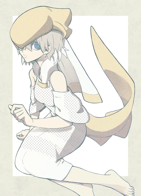 サメ創作の新キャラトラフちゃん(久々にアイビスで指で描いた) 