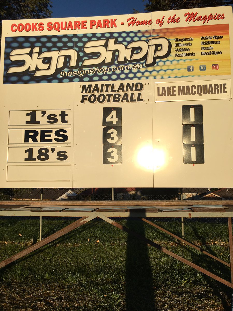 First grades full time  <a href="/MaitlandFC/">Maitland FC</a> 4 <a href="/LakeMacCityFC/">LakeMacCityFC</a> 1 <a href="/nplnnsw/">NPL NNSW</a>    #MAIvLMQ #mymaitland #maggies #FlyMagpiesFly
